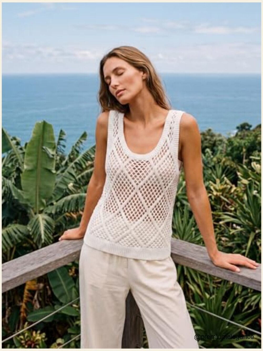 Crochet Sleeveless Tank Top Boho Hollow Out Beach Cover Up Summer Sweater Vest - Picture 2 of 7
